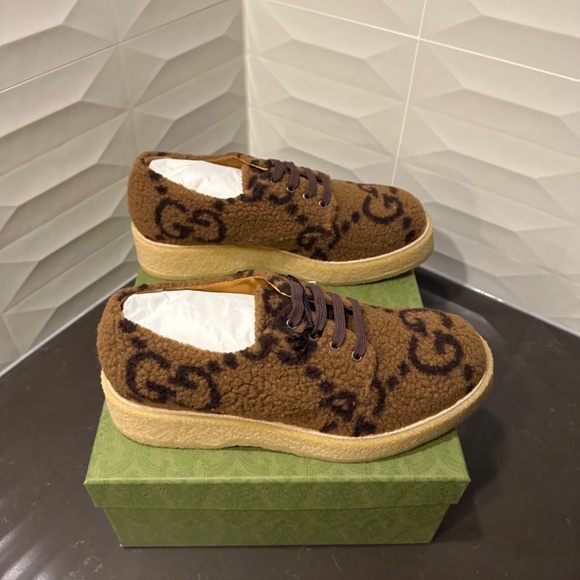 Gucci GG Lace Up Shoe 'Camel Ebony Wool' (Men’s 9UK 10US) - Picture 5 of 13